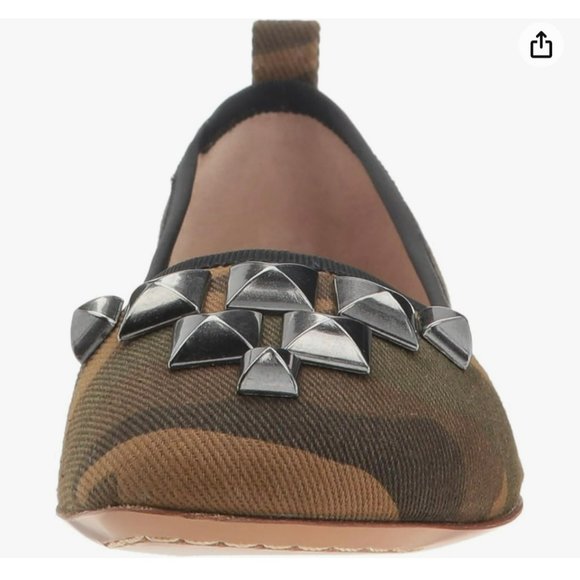 Marc Jacobs Women's Cleo Studded Ballerina Ballet Flat Camouflage 9 - Picture 2 of 11